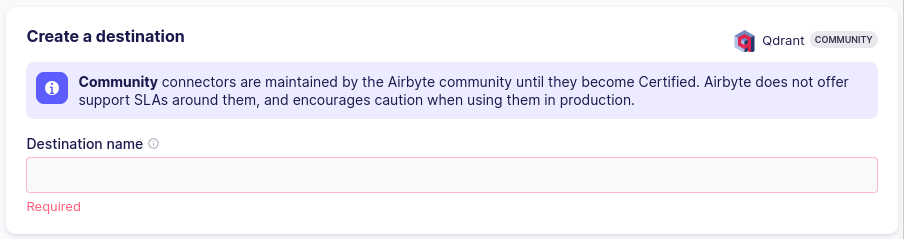 Airbyte Qdrant destination